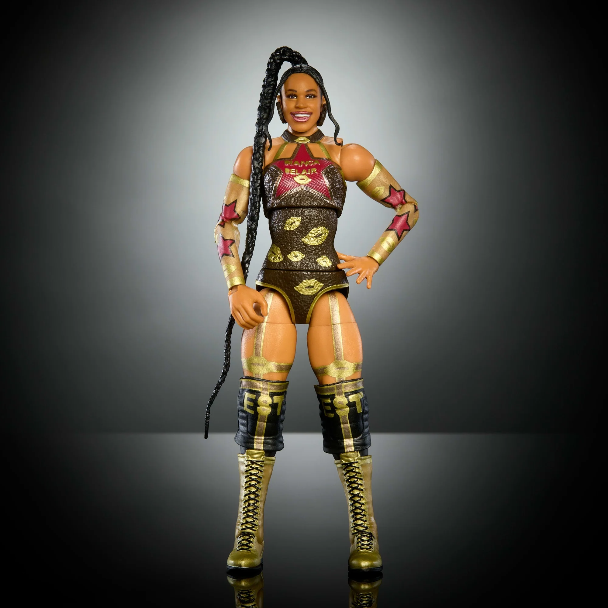 WWE Elite Collection Premium Live EVent Bianca Belair Action Figure Set, Wrestlemania Collectible - Image 4