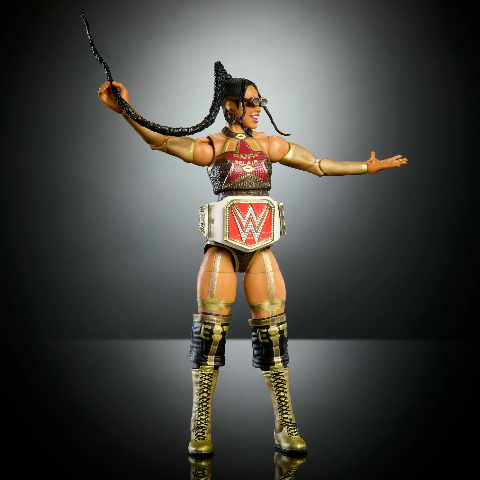 WWE Elite Collection Premium Live EVent Bianca Belair Action Figure Set, Wrestlemania Collectible - Image 5