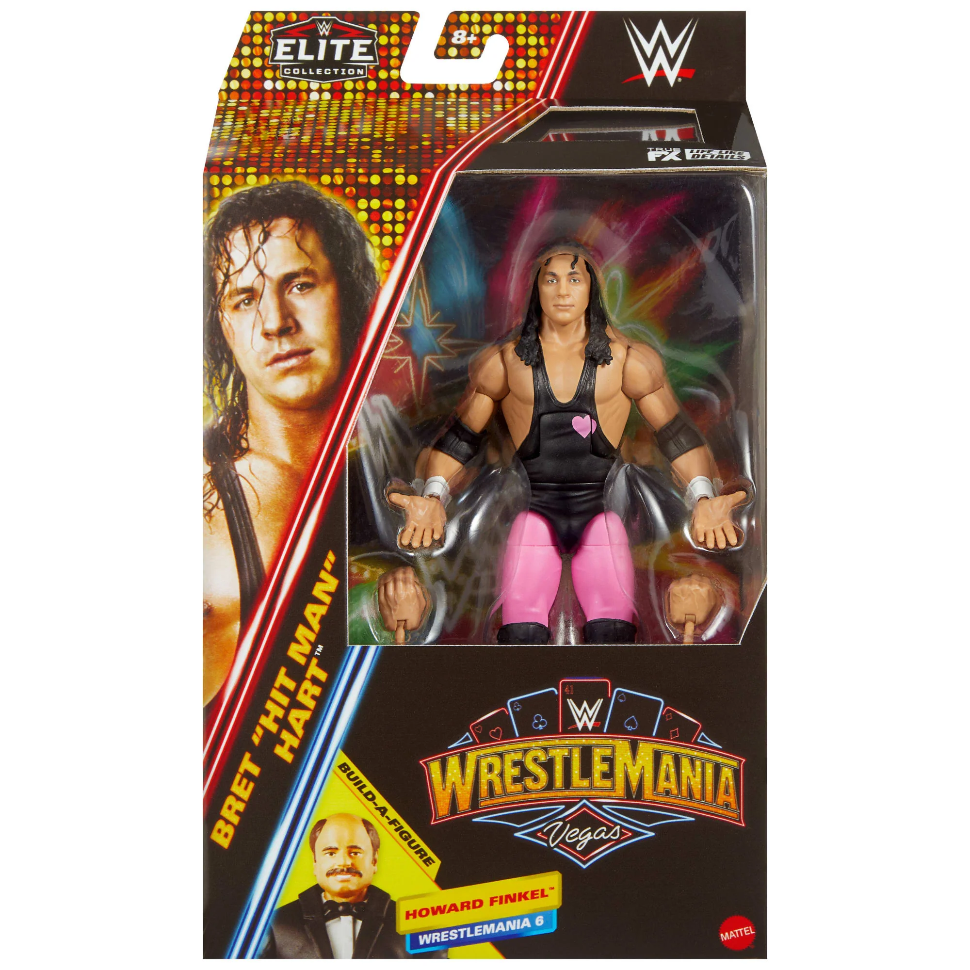WWE Elite Collection Premium Live EVent Bret Hart Action Figure Set, Wrestlemania Collectible - Image 2