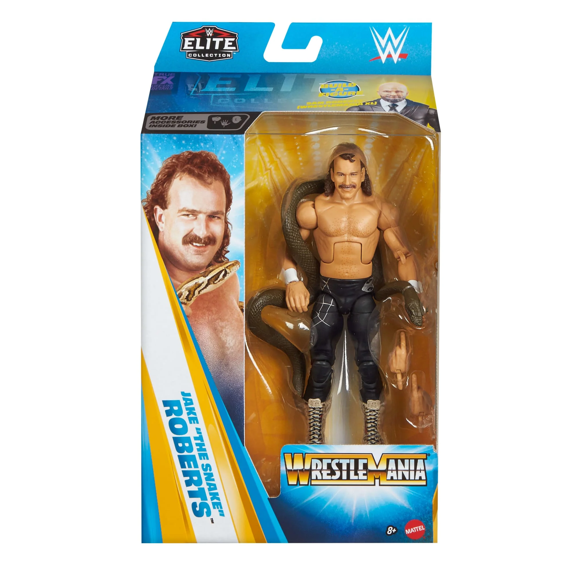 WWE Elite Collection Premium Live Event Jake “The Snake” Roberts Action Figure Set, Wrestlemania - Image 2