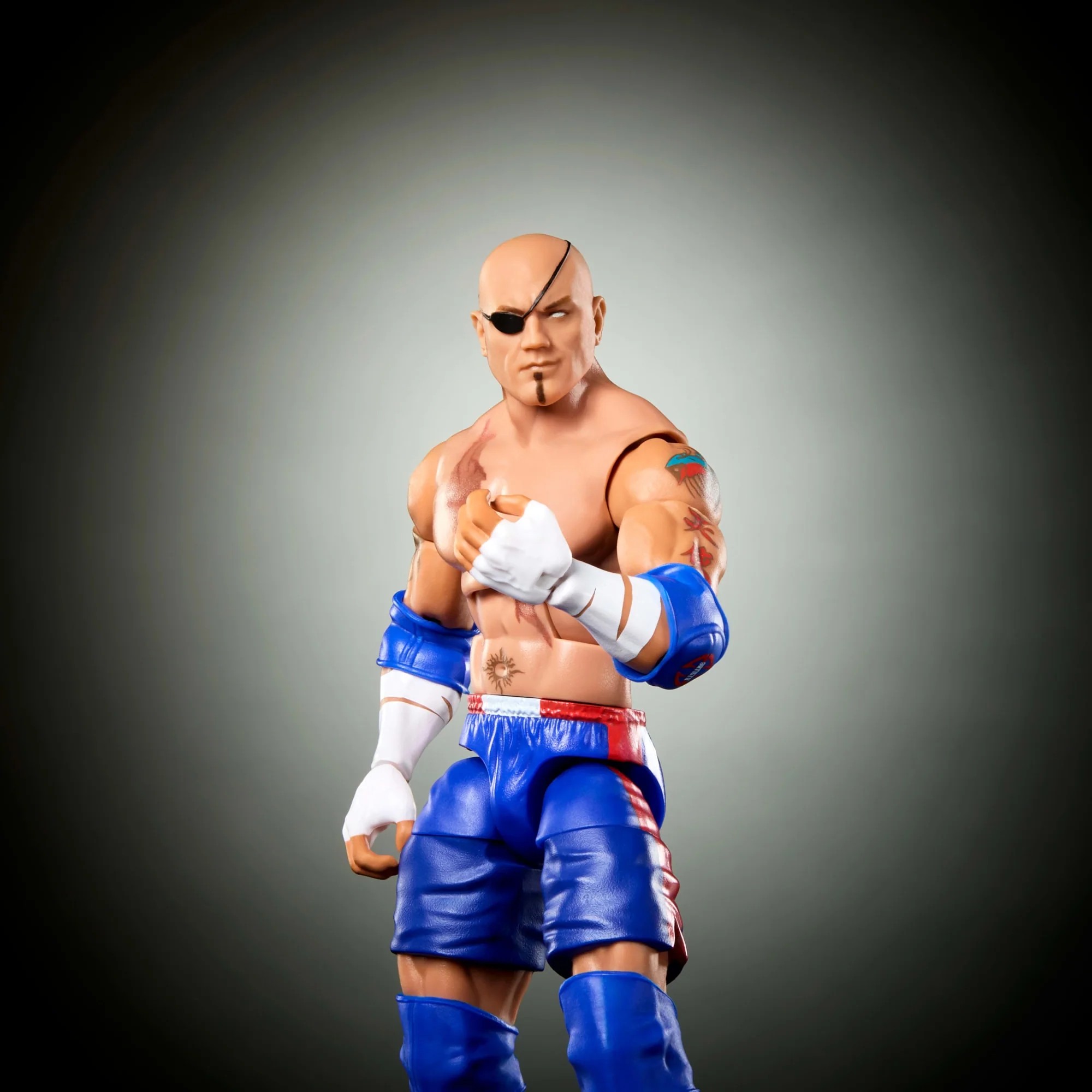 WWE X Street Fighter Batista Action Figure & Accessories, 6-Inch Collectible Sagat Mashup Set - Image 3
