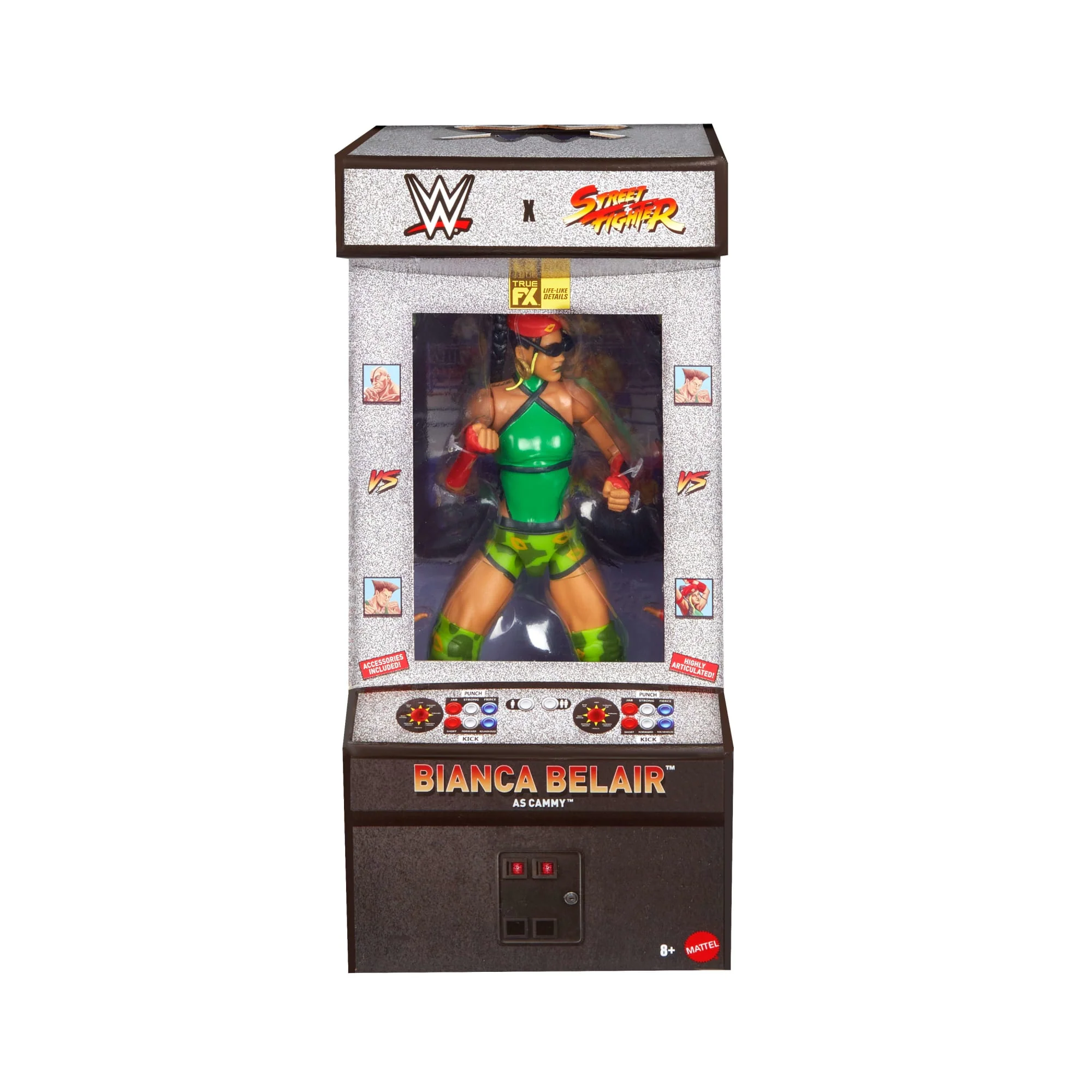 WWE X Street Fighter Bianca Belair Action Figure & Accessories, 6-Inch Collectible Cammy Mashup Set - Image 2