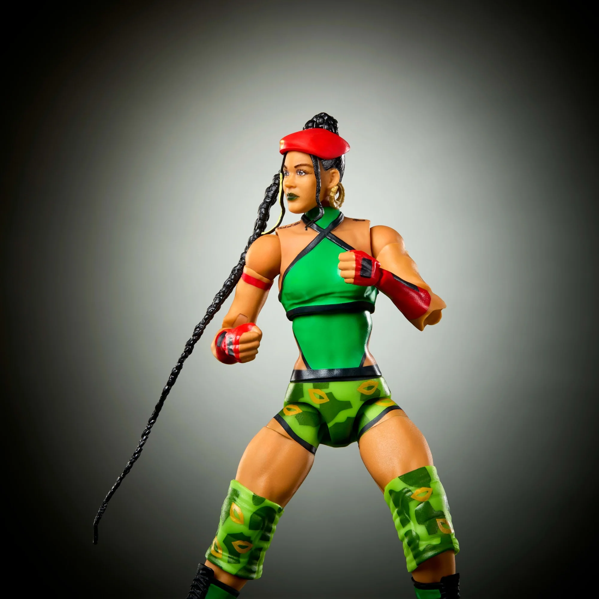 WWE X Street Fighter Bianca Belair Action Figure & Accessories, 6-Inch Collectible Cammy Mashup Set - Image 3
