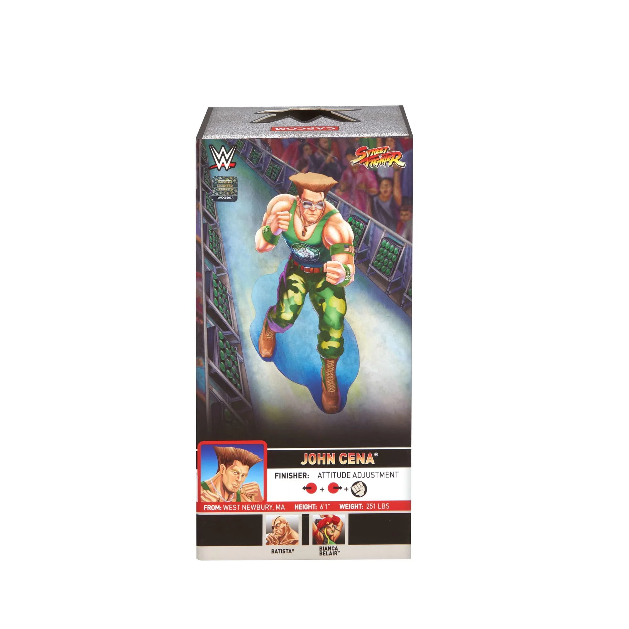 WWE X Street Fighter John Cena Action Figure & Accessories, 6-Inch Collectible Guile Mashup Set - Image 6