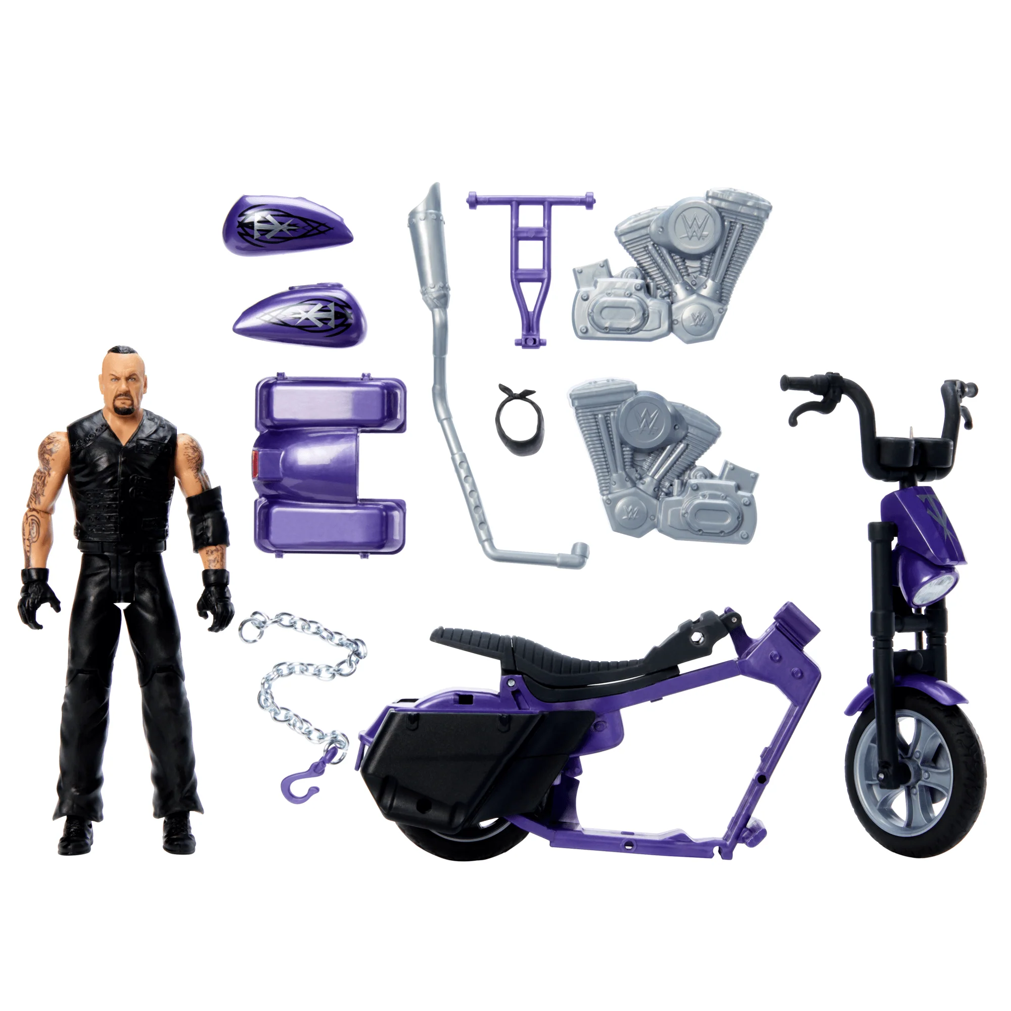 Wwe  Wrekkin’  Véhicule et Fig.  Boneyard Slamcycle et Undertaker - Image 6